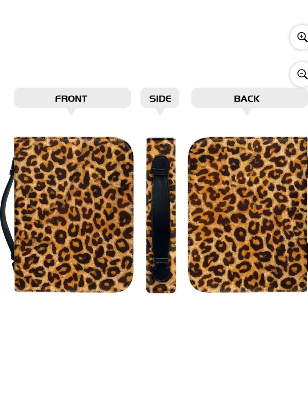 🆕 Leopard Print Faux Leather Bible Cover W/ Zipper XL